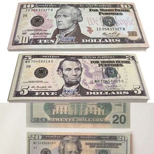 Bästa 3A -storlek USA Dollars Party Supplies Pench Money Movie Banknote Paper Novty Toys 1 5 10 20 50 50 100 Dollar Valuta Fake Money Child5160182i1th