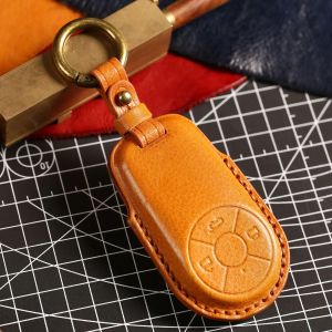 Leather Car Key Case Cover Fob for Great Wall Euler Good Cat 2021 for Haval Big Dog for Tank 300 Keychain Holder Keyring Shell