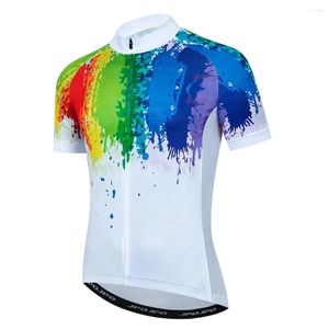 جاكيتات السباق رجال ركوب الدراجات القميص 2024 Pro Team Summer Bike Mountain Bicycle Clothing قميص قصير الأكمام