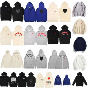 Hoodies dos homens moletons 24s Designer Play Commes Jumpers Des Garcons Carta Bordado Manga Longa Pulôver Mulheres Coração Vermelho Solto Camisola Roupas CXVB