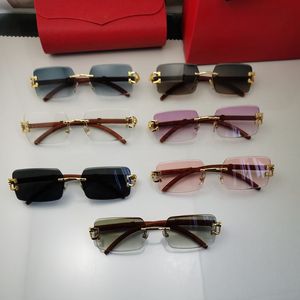 Designer Mens Glasses Woman Sunglasses for Mens Wood Eyeglasses Gold Frame Leopard Head Metal Screwdriver Frames Green Wooden Carving Eyewear With box