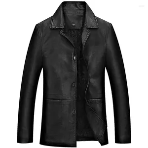 Jackets masculinos Casaco de couro macio Menas de moto espessos casacos masculino plus size 4xl Winter Classical Motorcycle Business