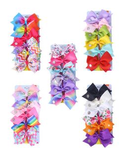 5 بوصات Jojo Siwa Bow 6 PCScard Baby Hair Bows Designer Girls Girls Clips Kids Hairclips1522280