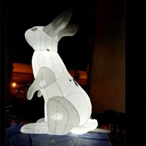 wholesale Giant 13.2ft Inflatable Rabbit Easter Bunny model Invade Public Spaces Around the World with LED light