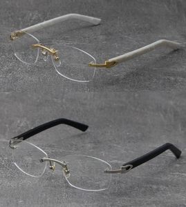 New Rimless White Arms Plank Glasses Women 18K Gold Reading Frame Men Black Optical Myopic Eyeglasses Man Woman Frames Women C Dec8320226