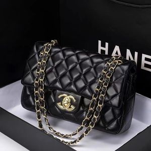 Designer-Handtasche, Schultertasche, Kettentasche, Clutch, Klappe, Tragetaschen, Geldbörse, kariertes Veloursgarn, C-Geldbörse, doppelte Buchstaben, solide Haspe, Taille, quadratische Streifen, Damen-Luxushandtaschen