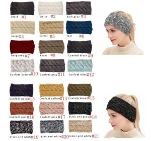 CC Hairband Colorful Knitted Crochet Twist Headband Winter Ear Warmer Elastic Hair Band Wide Hair Accessories LL