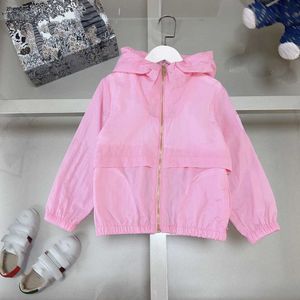 Lüks çocuk ceket düz renkli kapşonlu bebek güneş kremi giyim boyutu 100-160 erkek kızlar kat tasarımcısı çocuk dış giyim jan20
