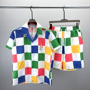 2 mode män kvinnor som sommarspårar sport kostymer avslappnad klassiskt brev mönster tryck mäns korta ärm shorts män toppar pojkar tees färger kläder#344