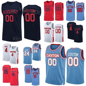 Dayton Flyers Basketball College 0 Javon Bennett Jersey University 6 Henoch Cheeks 15 Daron Holmes II 4 Koby Brea 2 Nate Stos Custom Name Nummer MS Jugend