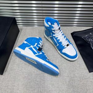 Top Luxury Skel High Top Sneakers Esqueleto Sapatos Ossos Camurça Treinadores de Couro Crânio Mens Skate Andando Conforto Festa Casamento Esportes EU35-45