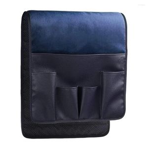 Sacos de armazenamento 5 bolsos sofá lateral braço resto couro pu cadeira de controle remoto pendurado casa antiderrapante economia de espaço prático saco organizador