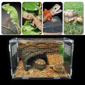 Käfige transparent große langlebige Acrylterrarium Reptilienbox Haustier Vorräte für kalte blutige Tiere Reptilien Haustier Insekt Home Dekoration