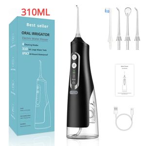 Hilo dental portátil recargable por USB de 10,48 oz - Chorro de agua dental con tecnología impermeable IPX7 para viajes - Limpieza eficaz de los dientes e higiene bucal