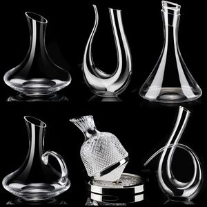 Vinho decanter dispensador de vidro cristal shaker flagon estilo criativo barware conjunto separador garrafas 240119