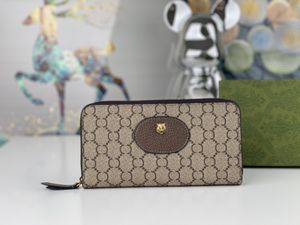 AAAAA Modedesigner Brieftasche Langes Leder Luxus Reißverschluss Handtaschen Münzversand Kartenhalter Key Münze Geldbörse Münz Telefonbeutel Tiger Kopfknalle