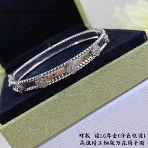 Original 1to1 Van C-A Sterling High Version Silber Kaleidoskop Armband Damen plattiert 18k Roségold Advanced Four Leaf Clover Flower Jewelry65LH74AH