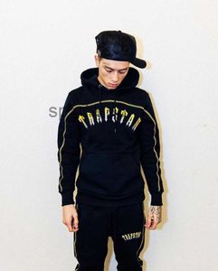 Designerkläder Mens Sweatshirts Tracksuits Hoodies Trapstar Gradient Yellow Embroidery med plysch för män Kvinnor Lösta fashionabla små sport S ZQUV