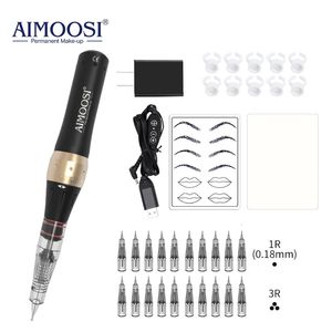 AIMOOSI M7 Tattoo Machine Set Microblading Eyebrow PMU Gun Pen Pen Needle Permanent Makeup Professional Supplies Nybörjare 240123