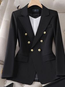 Women's Suits Korean Casual Blazer Coat For Women Long Sleeve Office Streetwear Jacket Slim Double Breasted 2024 Spring Summer Coats