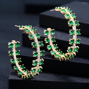 Orecchini pendenti Missvikki Luxury Green per le donne Wedding Party CZ Dubai Bridal Boucle D'oreille Femme Trendy Jewelry Gift