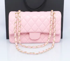 Bolsas de noite bolsa quadrada feminina couro real caviar calmbkkin squilted small flap duplo shouler shouler saco de luxo designer maxi cadeia strap bolsa