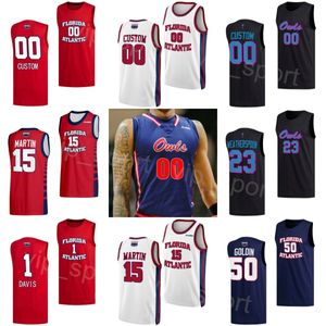 Fau Baykuşlar Basketbol Koleji 23 Brandon Weatherspoon Jersey 1 Johnell Davis 15 Alijah Martin 50 Vladislav Goldin 2 Nicholas Boyd 4 Bryan Greenlee Mans Gençlik Kadın