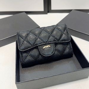 Mulheres bonitos Designer Carteira 10CM Vintage Flap Mini Coin Purse Tendência Pochet Titular de Cartão Preto Caviar Matelassê Luxo Bolsa Noite Embreagem Chave Bolsa Pochette