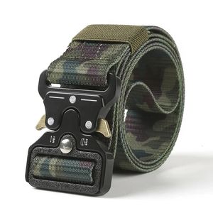 Armee Stil Kampf Gürtel Quick Release Taktische Gürtel Mode Männer Military Leinwand Bund Outdoor Jagd Wandern Werkzeuge 240122