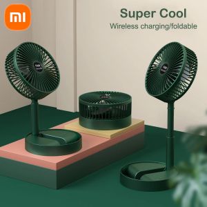 Fans Xiaomi Desktop Foldbar Infällbar Small Fan Mini Portable Laddning USB Home Low Noise High Luration Standby Mini Electric Fan