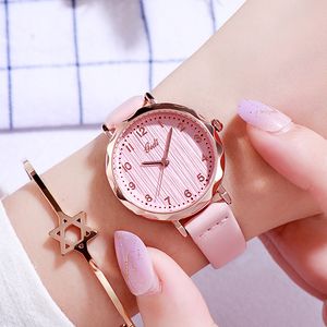 Womens high-grade sense light luxury simple small dial leisure belt waterproof quartz watch montre de luxe gifts A14
