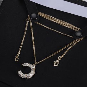 Gold Sparkle Diamond Necklace Pendant Charm Chain Necklaces Fashion Neckalce For Woman Couple Necklace Wedding Gift Jewelry