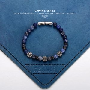 Armband reamor unika män kvinnor avtagbara armband rostfritt stål kors diy kedja armband blå malachite natursten armband