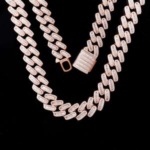 6mm Thick Diamond Cuban Chain Rose Gold Plated Ice Out Miami Men Fashion Chocker Hiphop 24inch Cuban Chain