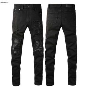 jeans firmati pantaloni da uomo jeans viola Uomo Jean Distressed Strappato Biker Slim Fit Moto Mans pantaloni impilati jeans Jan 27