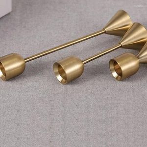 Candle Holders Home Candlestick Golden Wedding Party 3pcs/set Style Room Bar Metal Chinese Decoration Simple Living