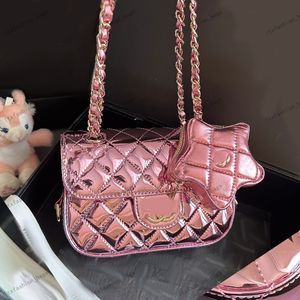 9A tote bag designer Star CCbag24 women Makeup bag Shoulder bag Quality Shiny Patent Leather luxury clutch flap Evening bag Chain Handbag Purse Crossbody Bag 20cm