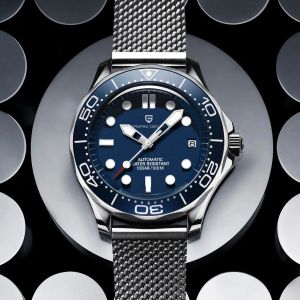 KITS PAGANI Design 007 Relógios masculinos Relógio mecânico automático de luxo para homens Mesh Belt Belt Water impermeável Relógio NH35A Glass de safira