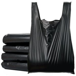 Черный мешок для мусора, 50 шт., мешки для мусора, сумка для хранения в стиле жилета, мешки для домашнего мусора, черный 240125