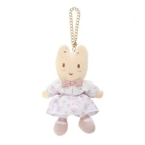 Cute Marron Cream Plush Toy Cartoon Anime Rabbit Bunny Keychain Kawaii Women Bag Keychains Key Chain Girls Toys 240122