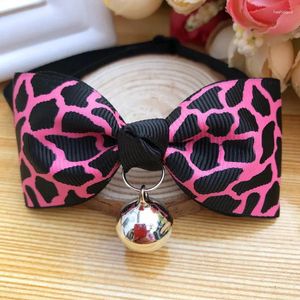 Dog Apparel Cat Mats For Food And Water Small Pet Bowtie Bow Tie Sexy Leopard Necktie Decoration Collar