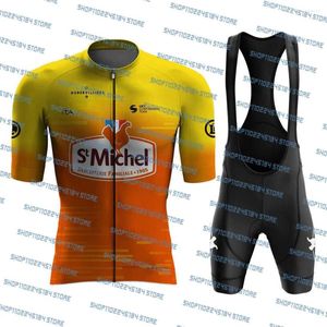 Tävlingssats 2024 St Michel Cycling Jersey Bib Short Set Completo Road Bike Clothing Dress Suit Bicycle Shirt