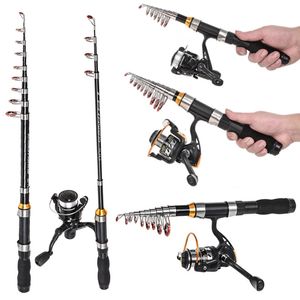 Portable Sea Fishing Rod Pole Carbon Fiber 1821242730m Telescopic Spinning Reel Fish Tackle Rods Accessories 240119