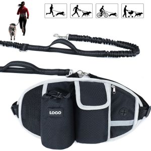 Carrier Outdoor Pet Waist Bag With Traction Rope Multifunctional Running Training Dog Walking Waist Bag Reflective Elastic Traction Rope