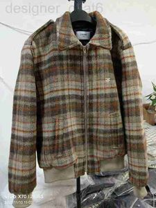 Herrjackor Designer Triumphal Plaid Wool Jacket CE Familjens nya lösa baseball Udid