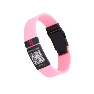 Bracelets Customized Women Medical Alert Bracelets QR Code for Mobility Pass Stay Safe Silicone Wristband Personalized Medical ID Bracelet
