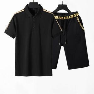 Designer Tracksuits broderade bi polo t-shirt +shorts mäns/kvinnor kläder färg sömnad tryck skjorta kostym casual shorts strand kort polo t-shirt lyxuppsättning