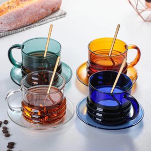 Wine Glasses 300Ml Thickened Stained Glass Plate Heat-Resistant Breakfast Milk Tea Cup High Borosilicate Mug