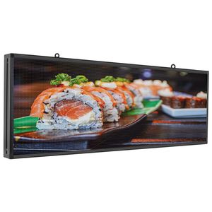 Sinal LED interno colorido 39''x14'' WiFi + USB Display LED de rolagem programável P5 Suporte para imagem de vídeo e exibição de texto para placa LED de loja