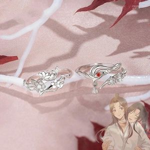 Küme halkaları anime tian guan ci fu ring ayarlanabilir unisex çift mücevher aksesuarları hediye cennet yetkilisi hua cheng xie lian